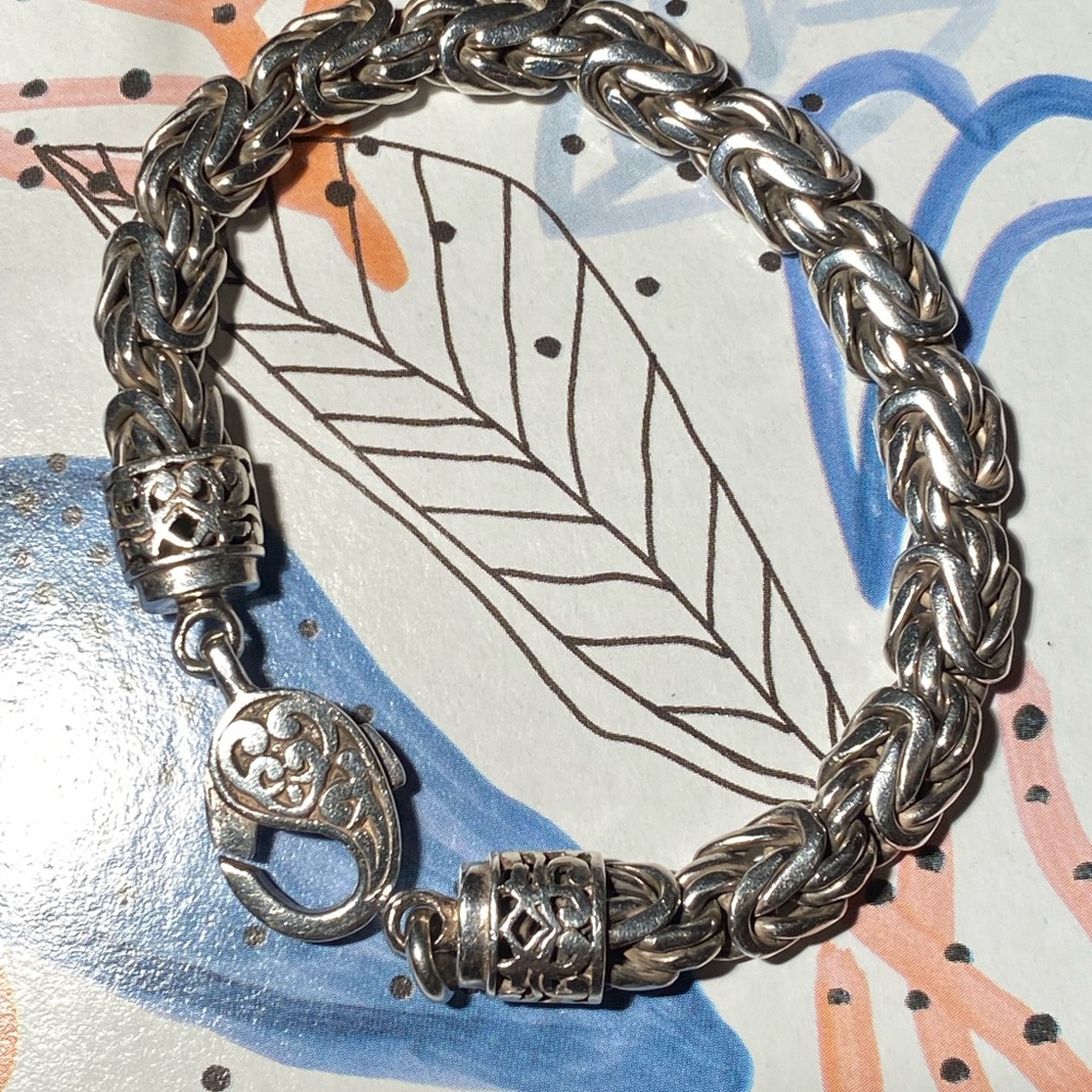 Silver bracelet 925 pure authentic handmade in Bali. 7.5”8mm wide. Perfect - Picture 13 of 15